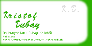 kristof dubay business card